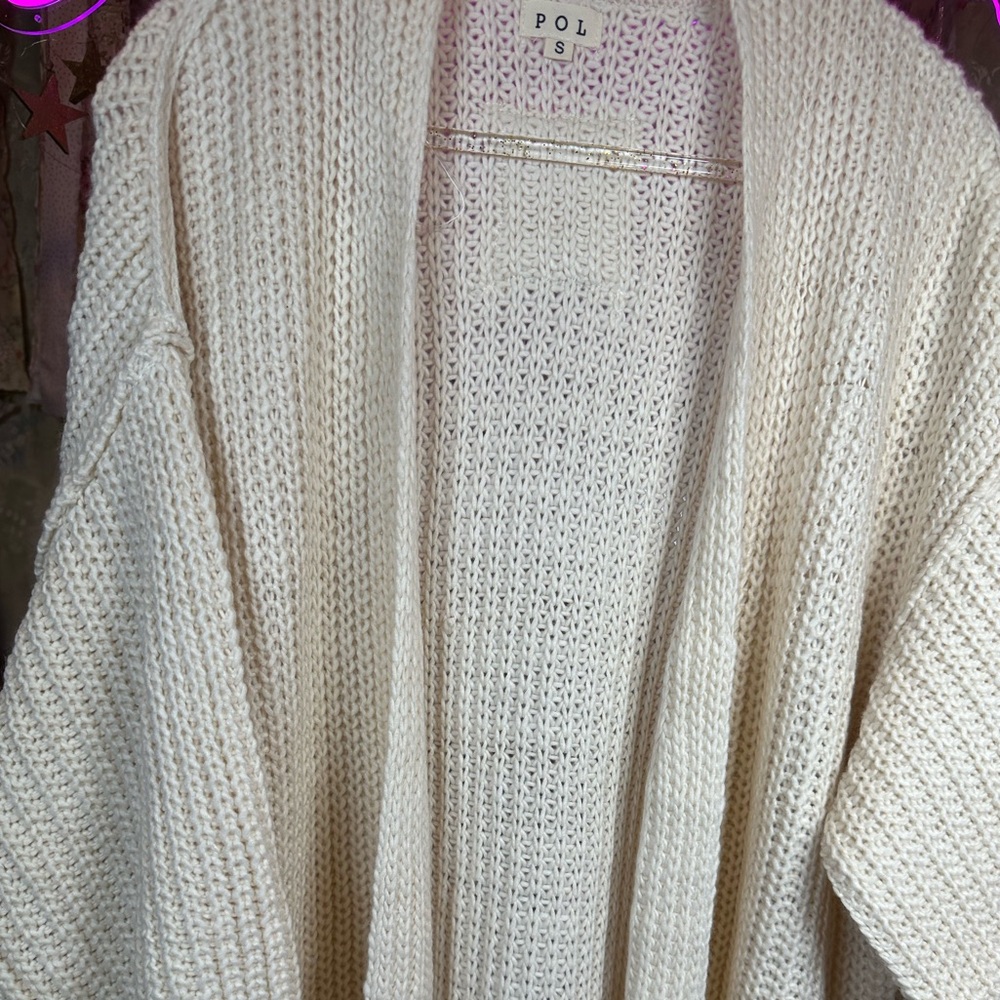 🆕 POL Cream Open-Front Sweater - Picture 3 of 9